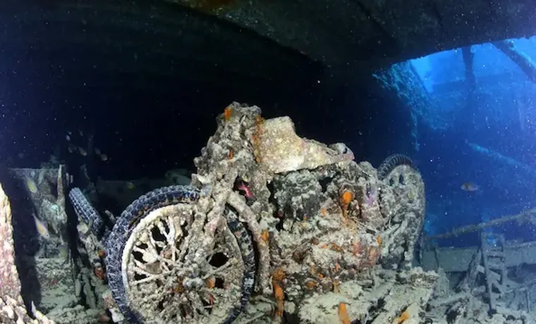 Diver inside a Red Sea wreck